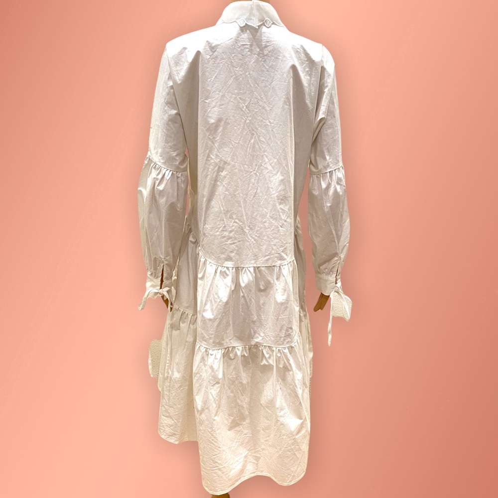 sister jane tiered cotton shirt white dress size XS - Picture 8 of 11